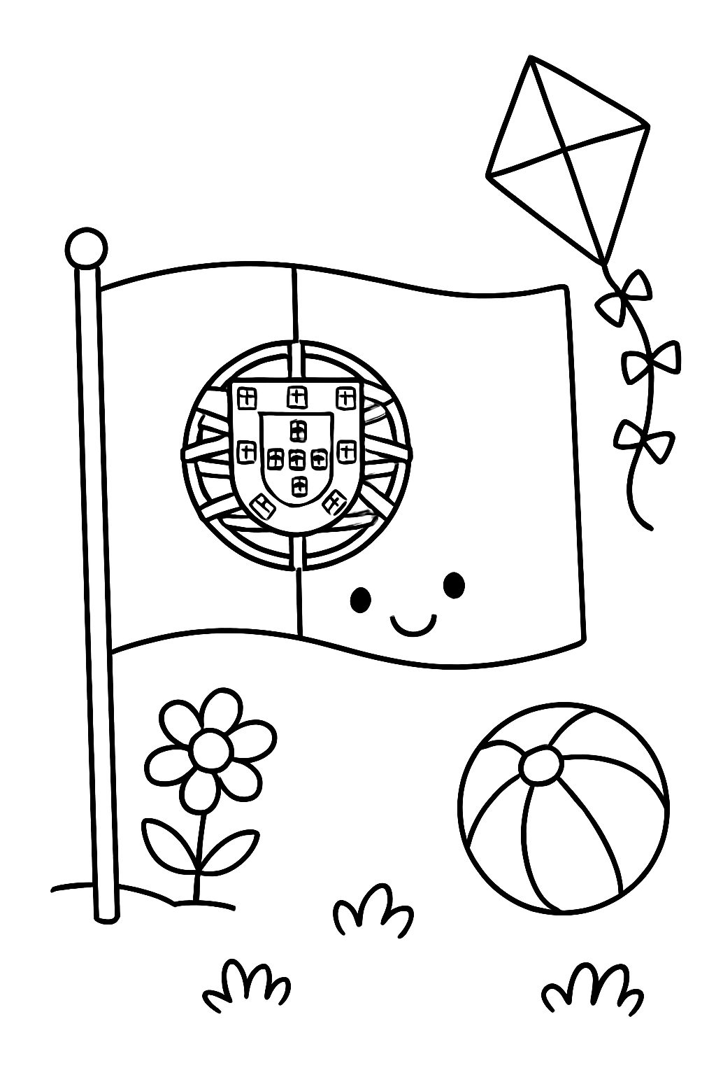 Bandeira de Portugal para colorir 07