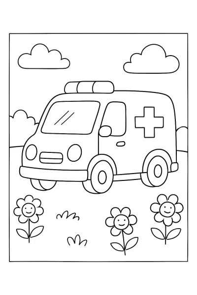 Ambulância para colorir 01