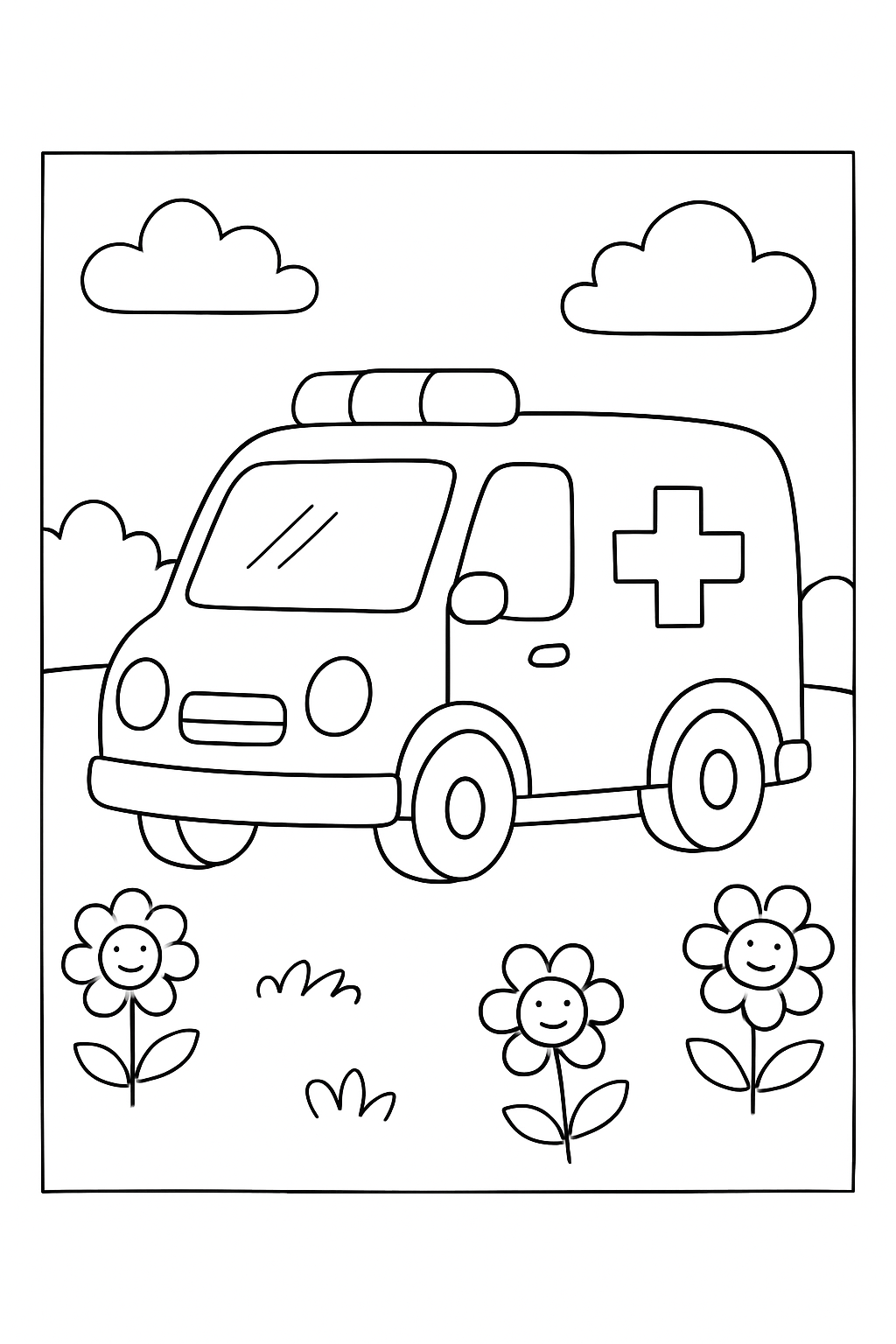 Ambulância para colorir 01