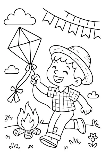 Balão Junino para colorir 09