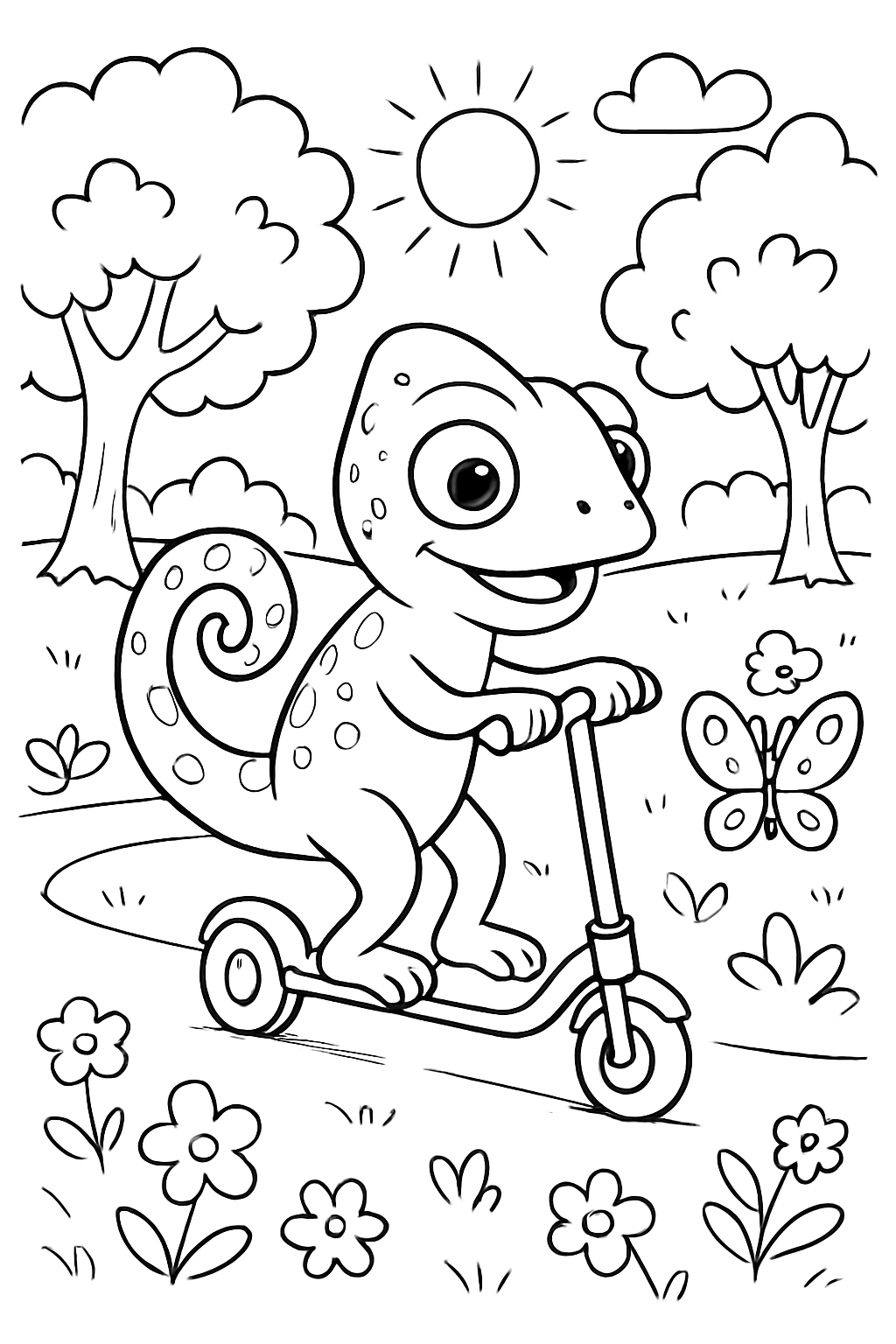 Camaleão para colorir 03