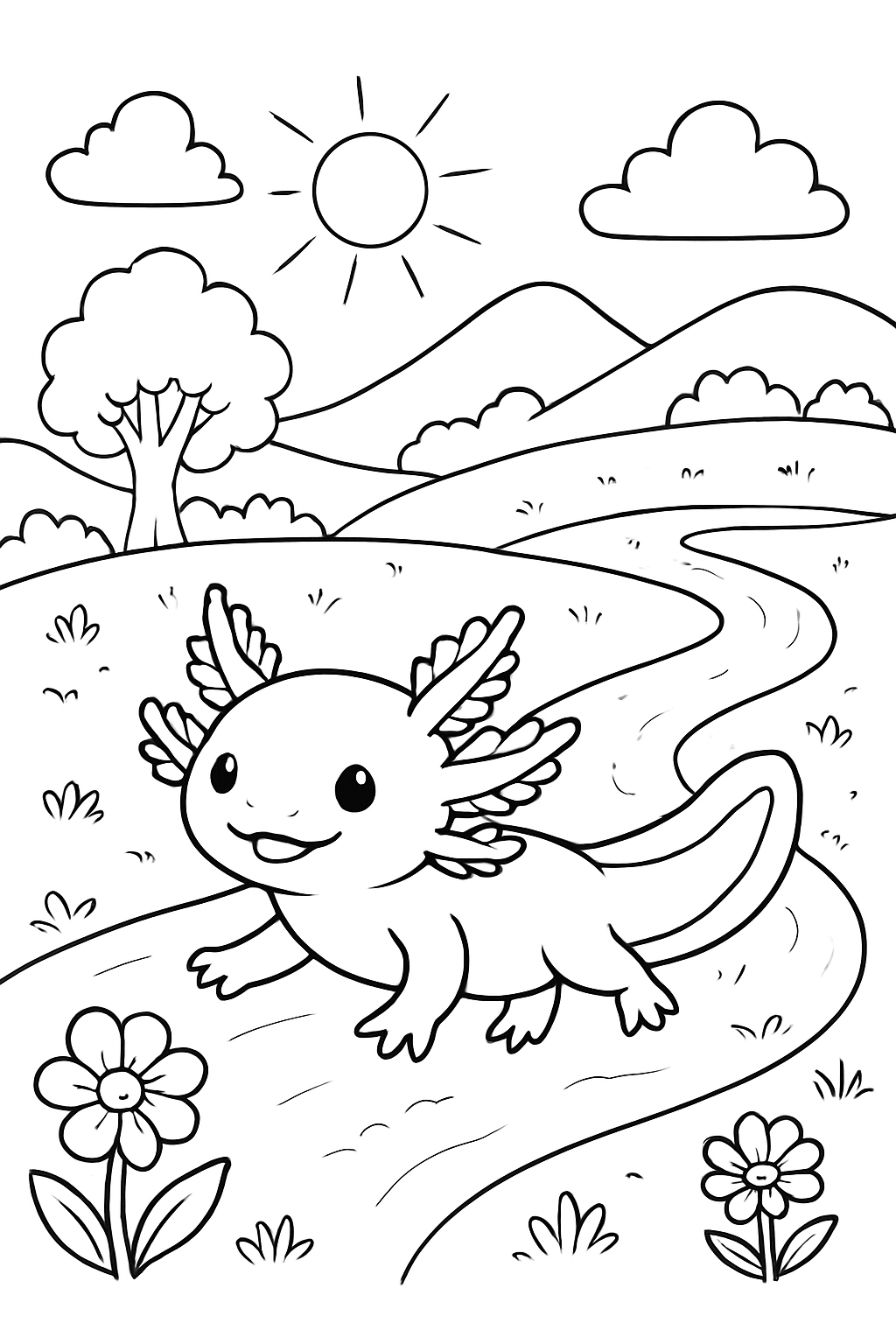 Axolotes para colorir 06