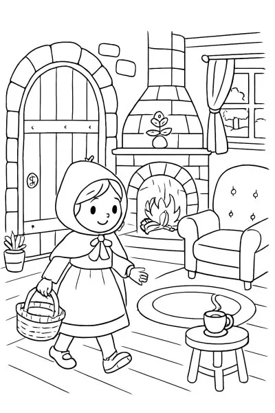 Chapeuzinho Vermelho para colorir 15