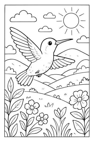 Beija-flor para colorir 06