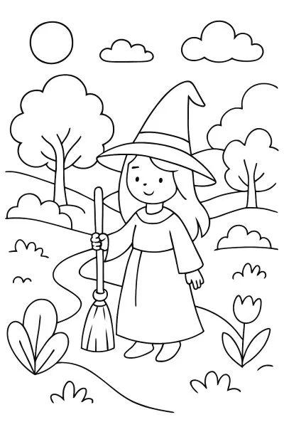 Bruxa para colorir 10