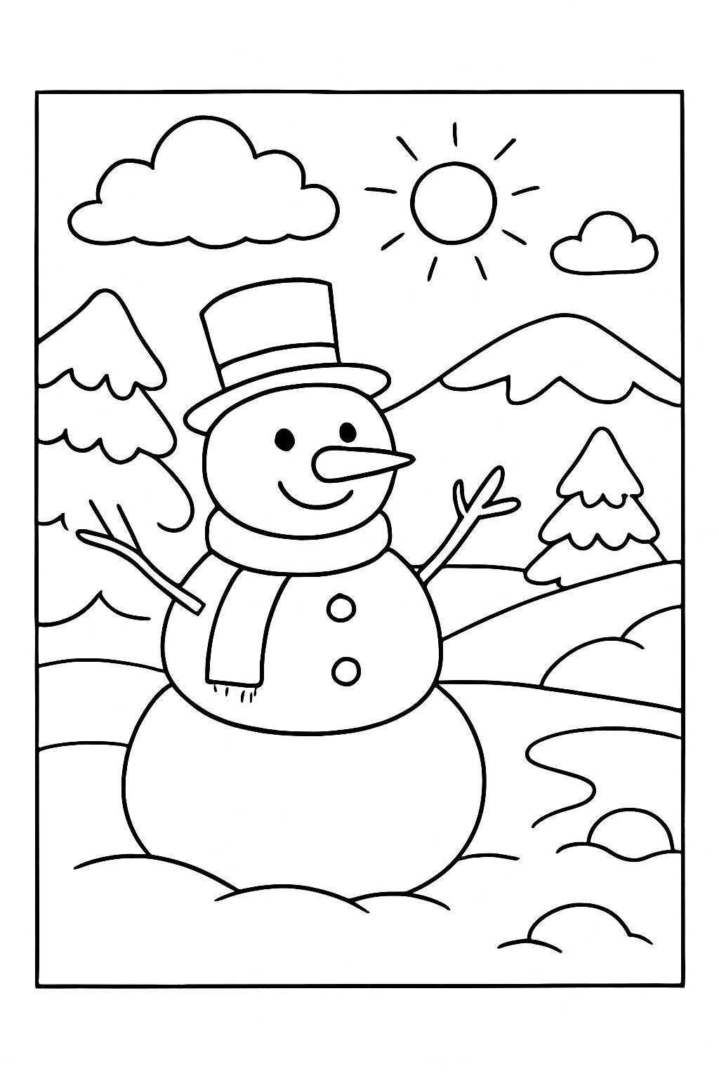 Bonecos de Neve para colorir 10