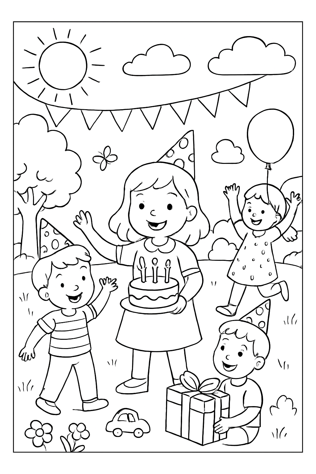 Aniversário para colorir 03