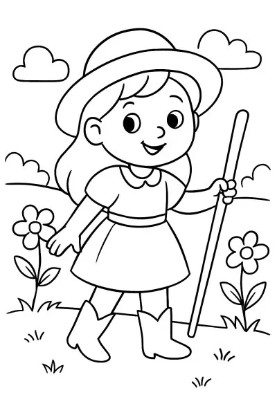 Boiadeirinha para colorir 01