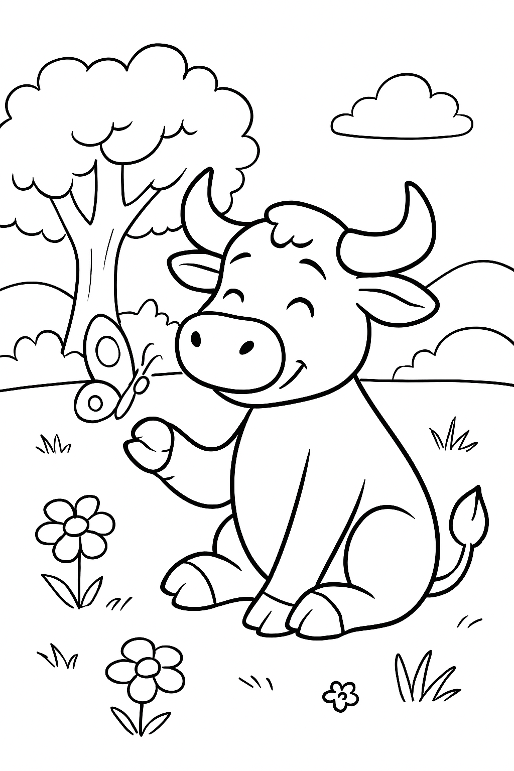 Boi para colorir 05
