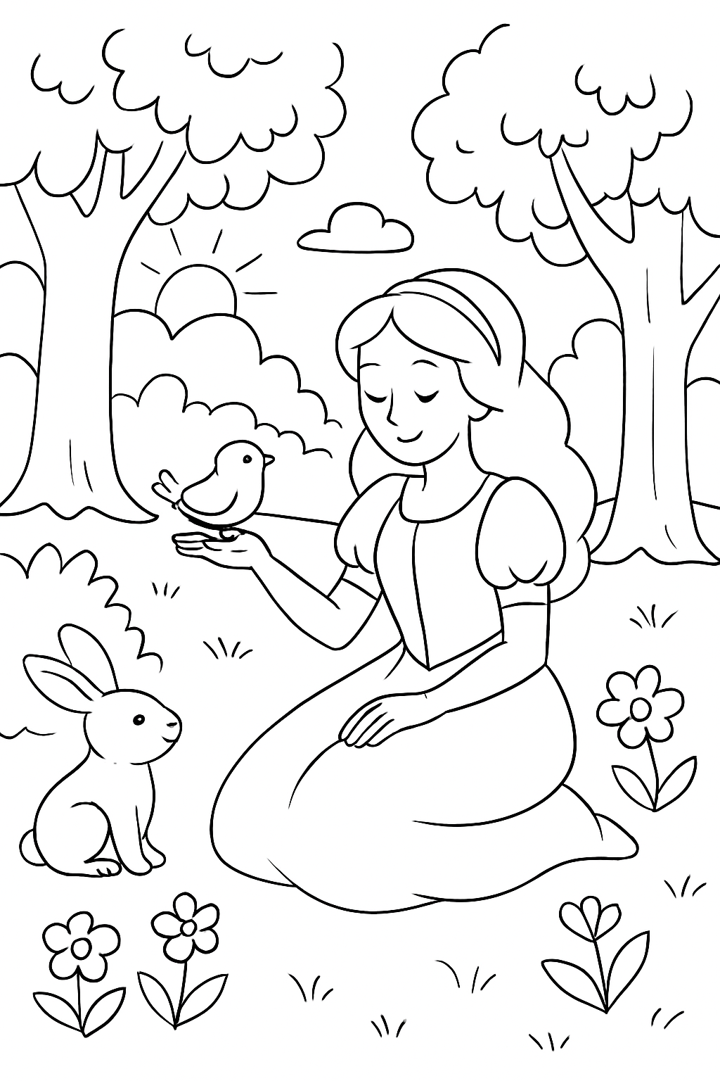 Branca de Neve para colorir 02