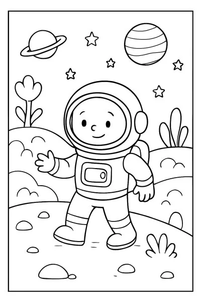Astronauta para colorir 10