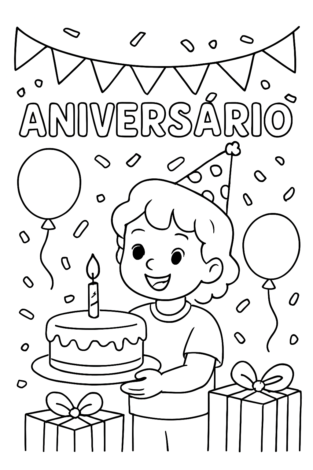 Aniversário para colorir 09