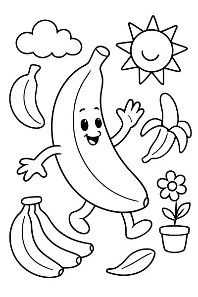 Bananas para colorir 07