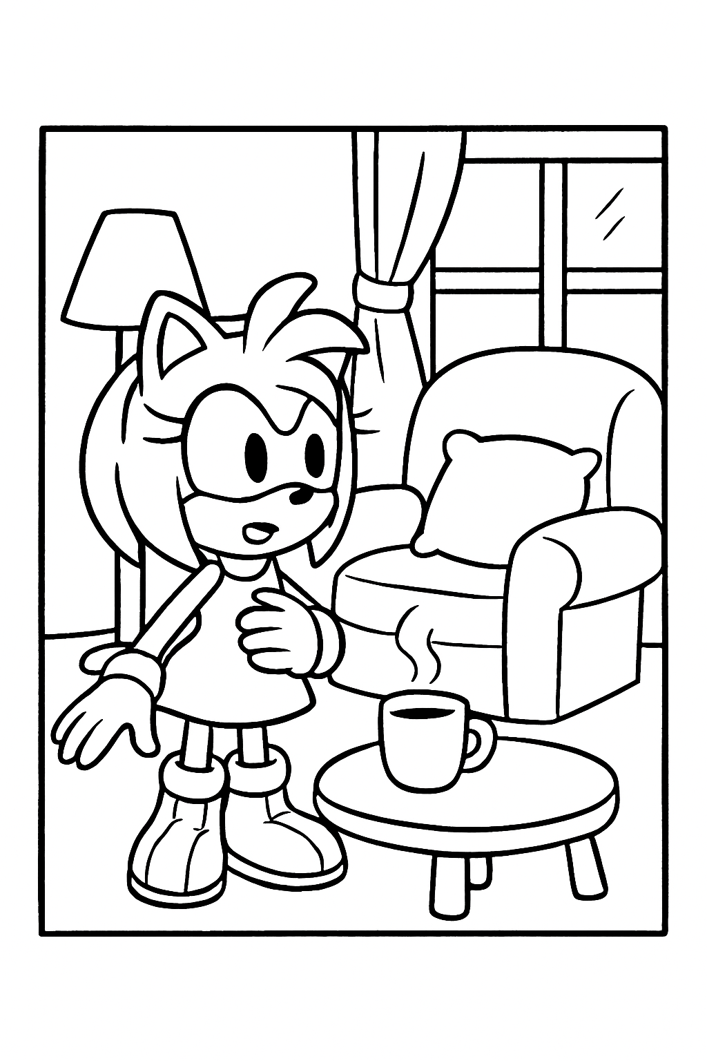 Amy Rose para colorir 04