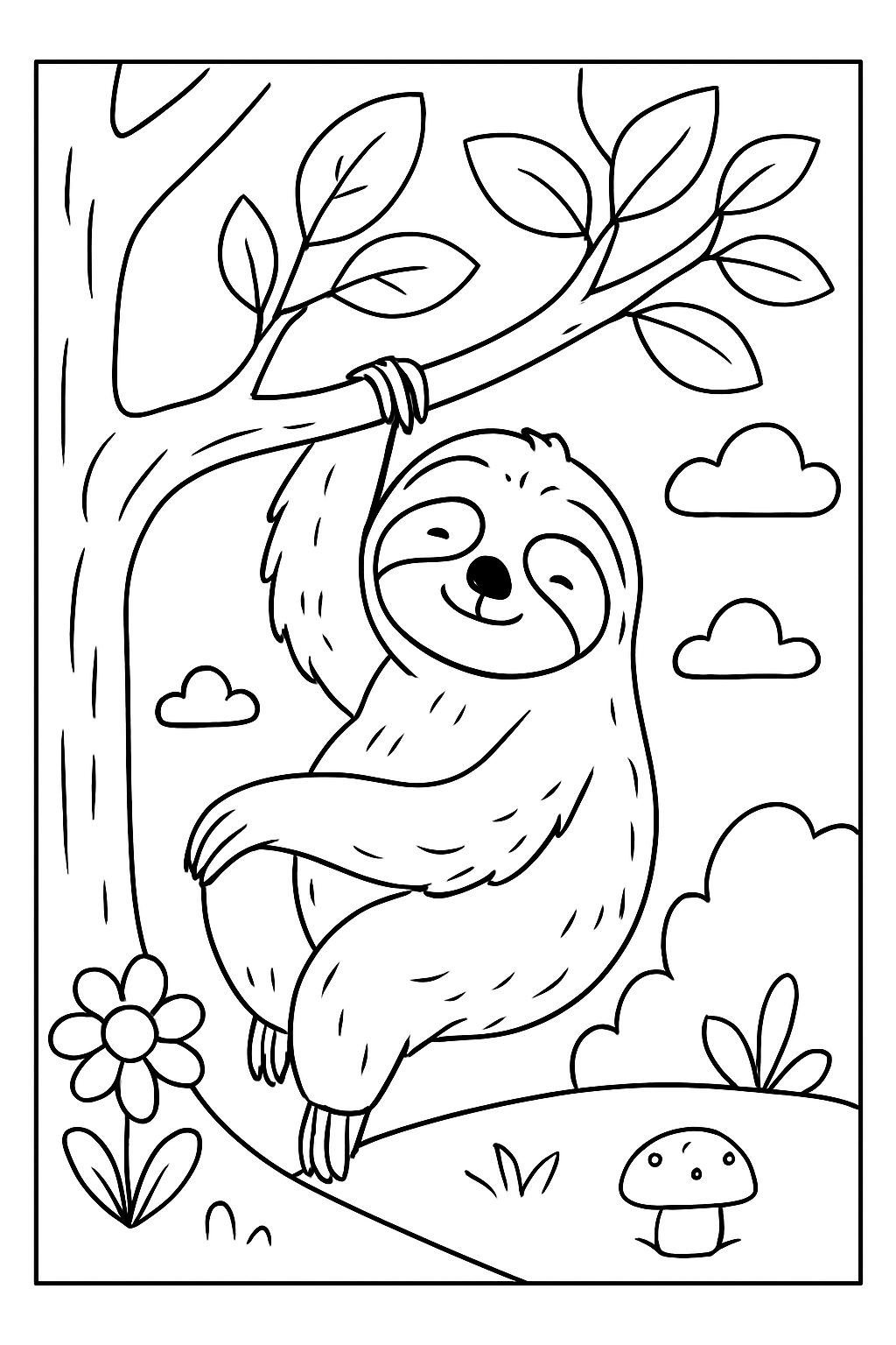 Bicho-Preguiça para colorir 11