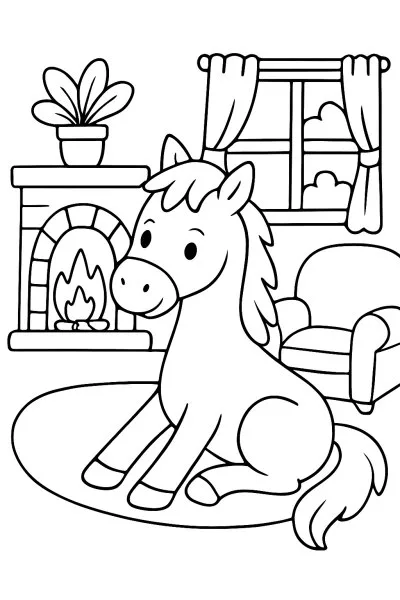 Cavalos para colorir 04