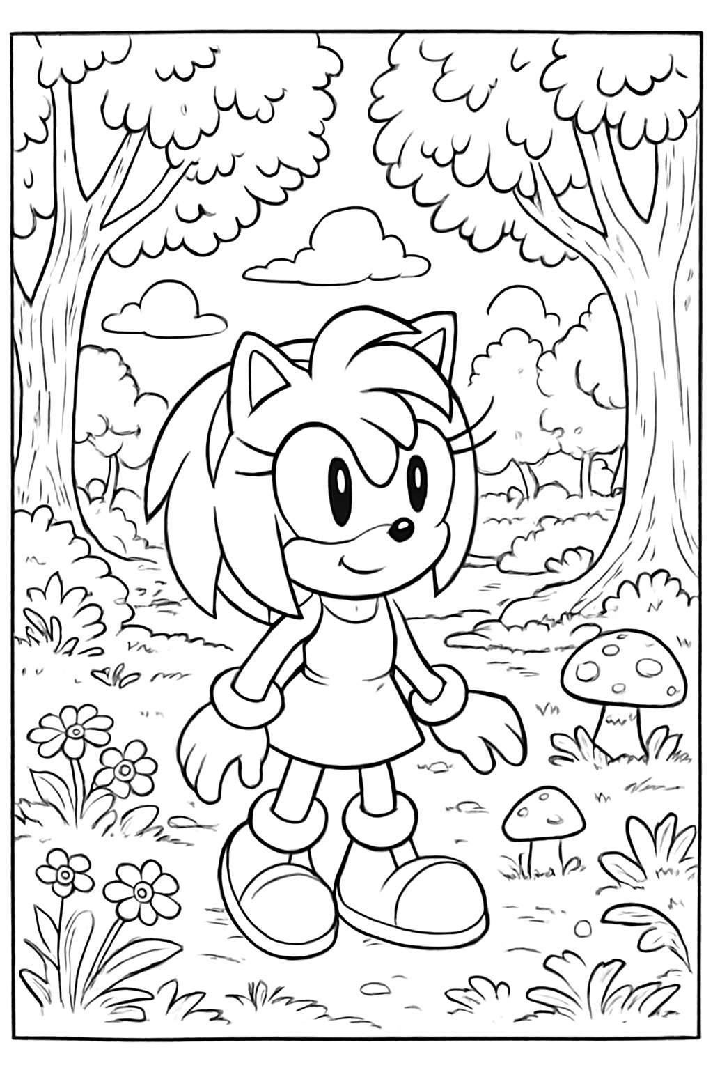Amy Rose para colorir 13