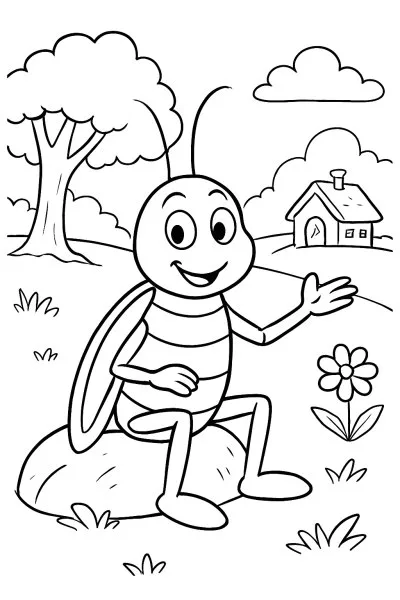 Barata para colorir 05