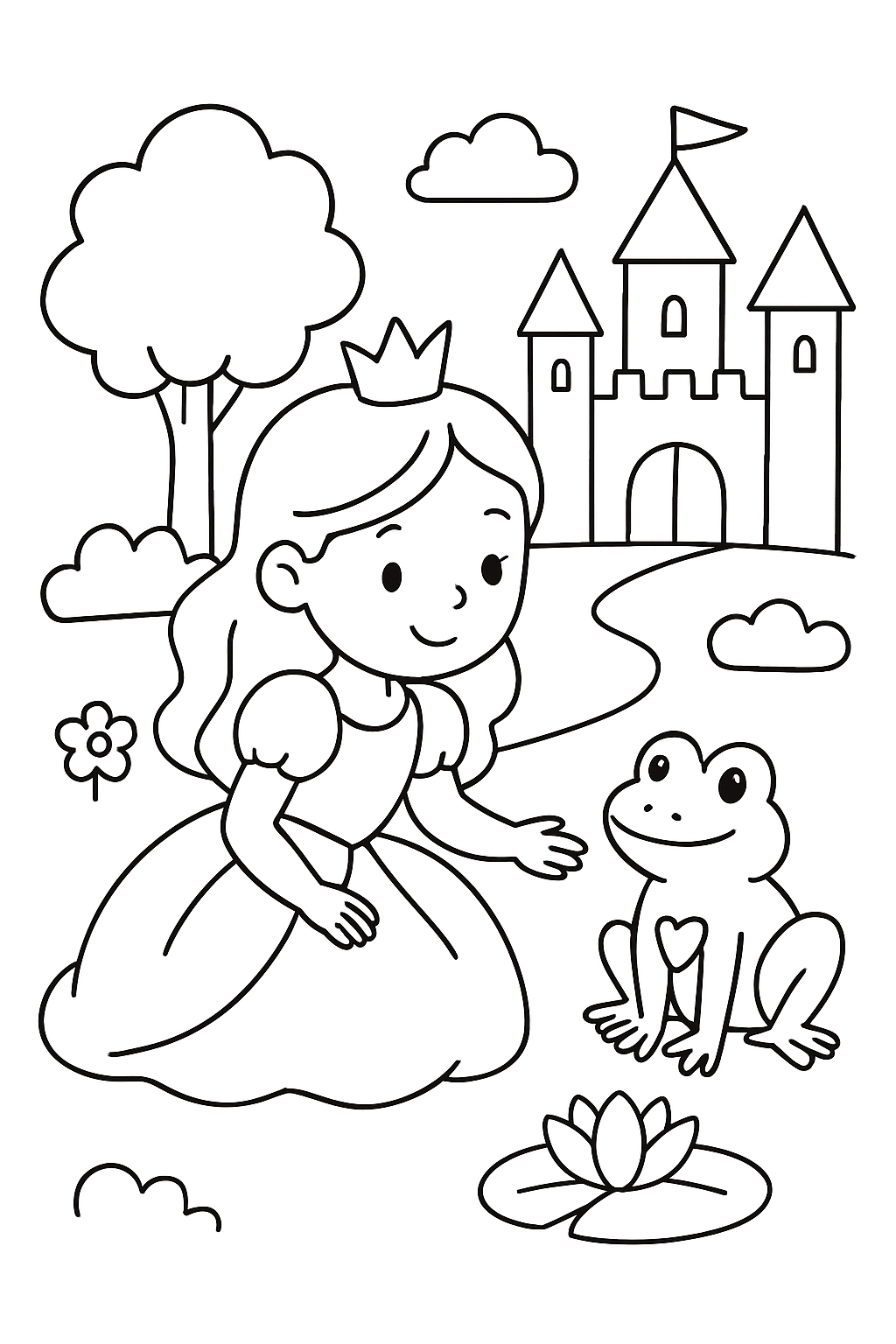A Princesa e o Sapo para colorir 07