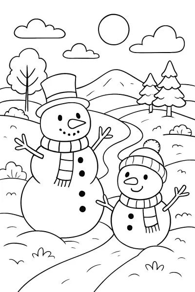 Bonecos de Neve para colorir 06