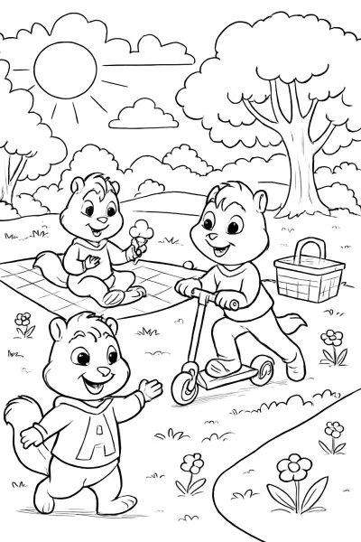 Alvin e os Esquilos para colorir 14