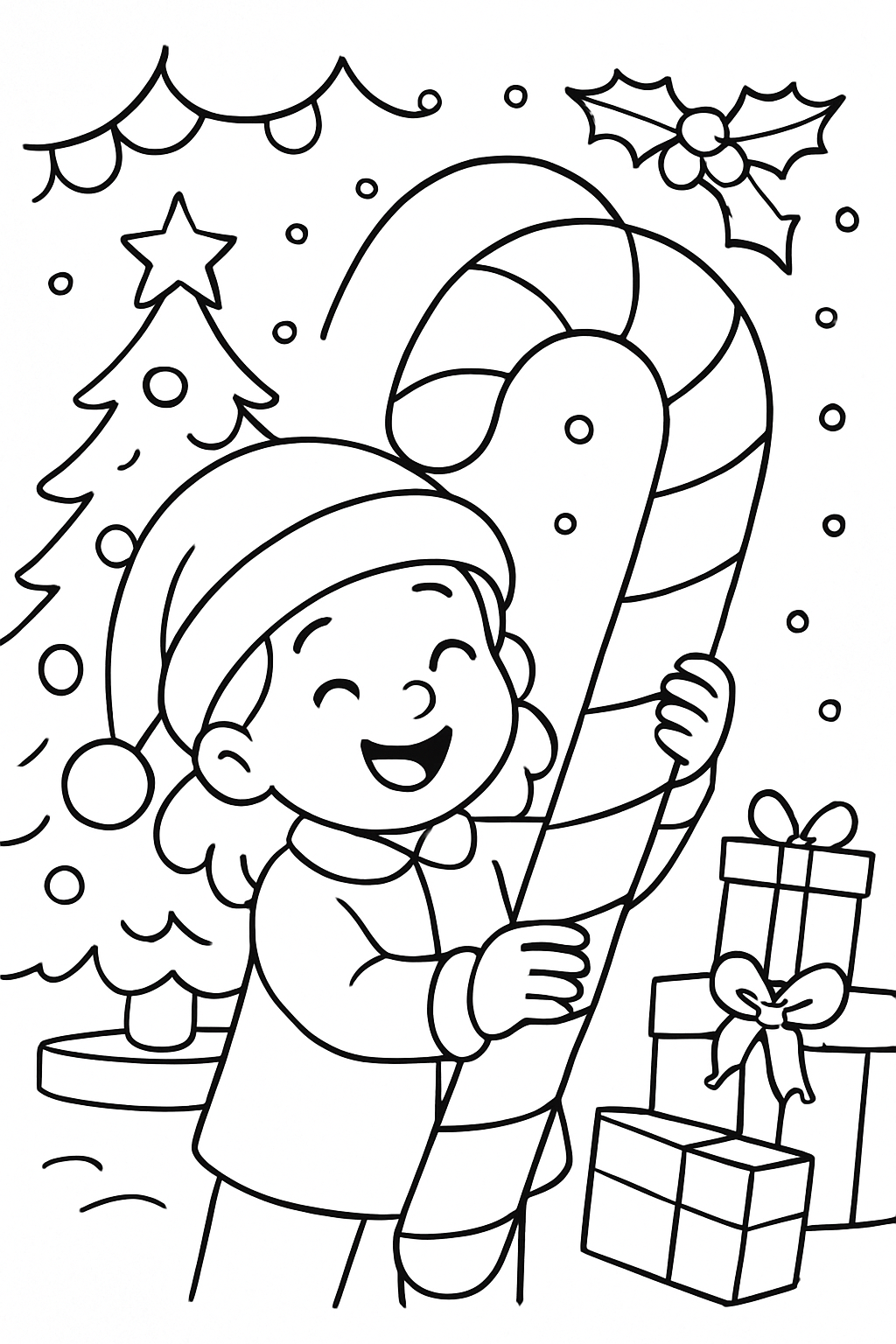 Bengala de Natal para colorir 09