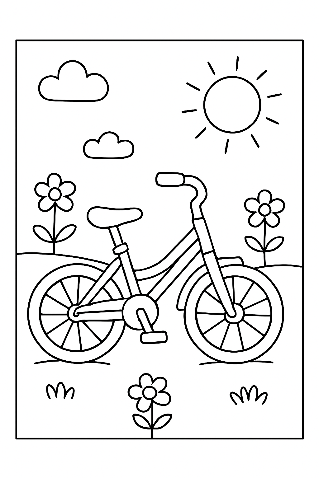 Bicicleta para colorir 01