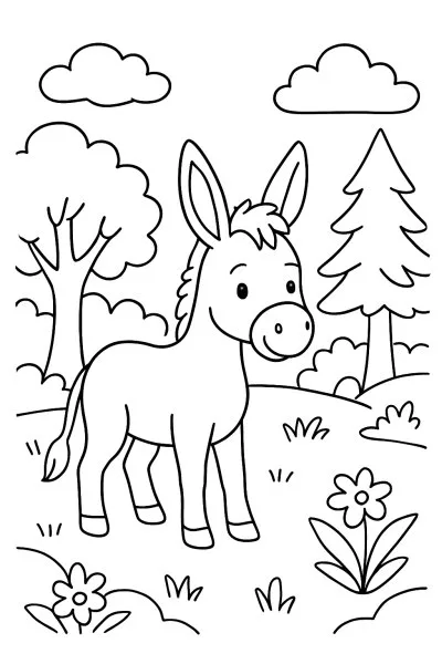 Burro para colorir 13