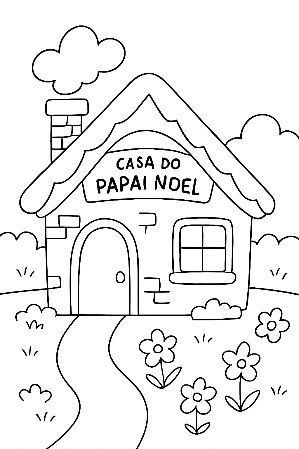 Casa do Papai Noel para colorir 01