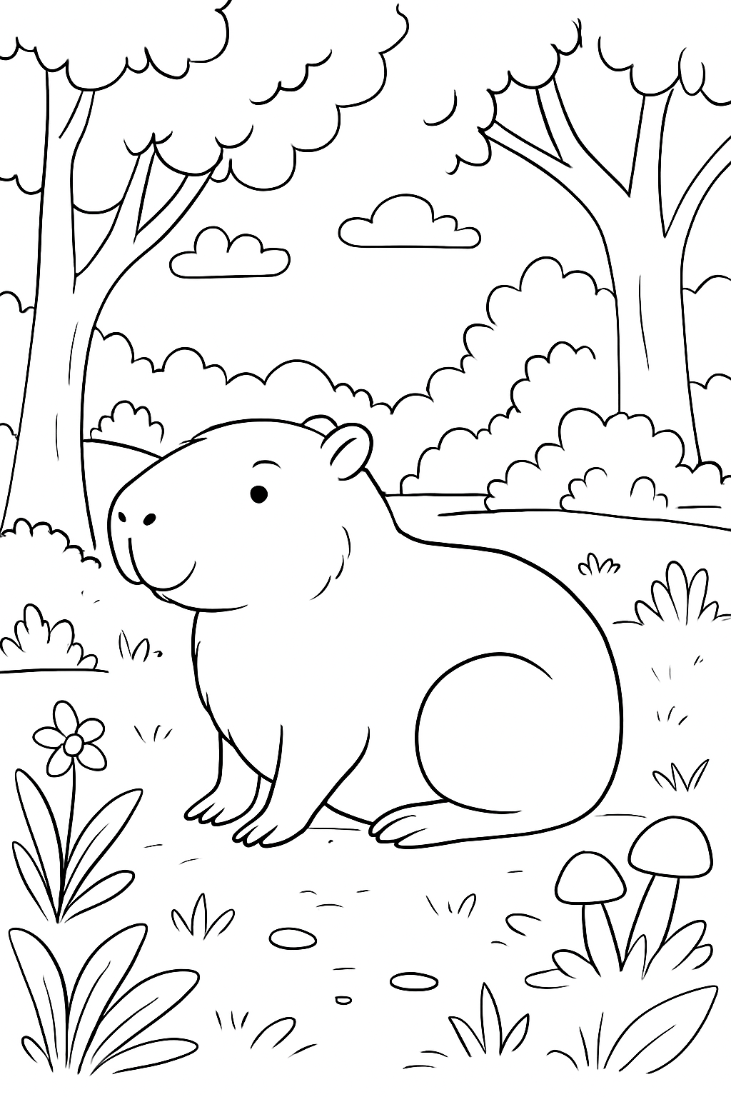 Capivara para colorir 02