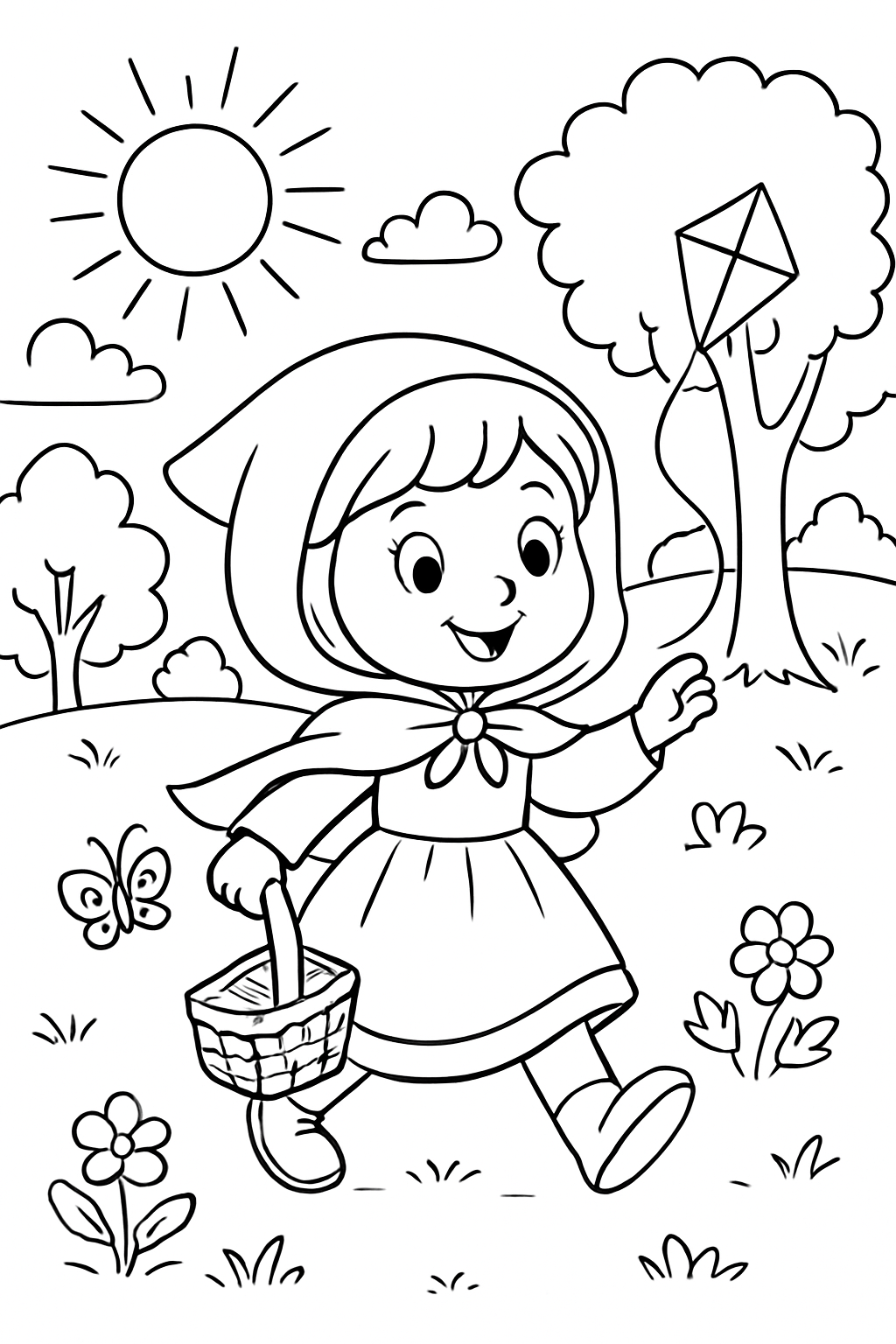 Chapeuzinho Vermelho para colorir 03