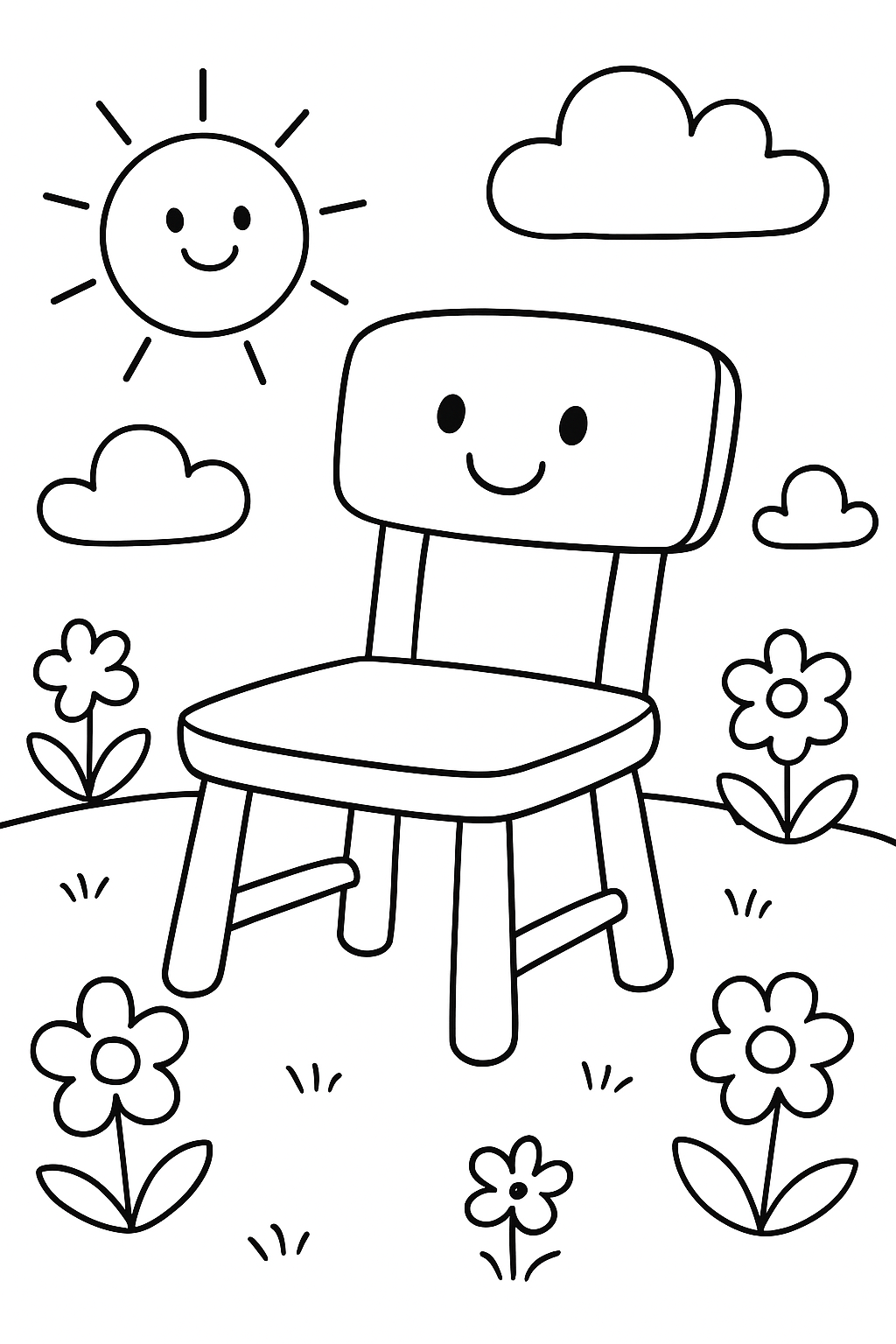 Cadeira para colorir 01