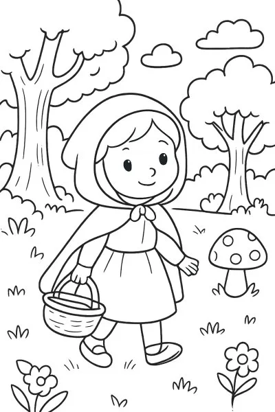 Chapeuzinho Vermelho para colorir 02