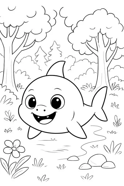 Baby Shark para colorir 02