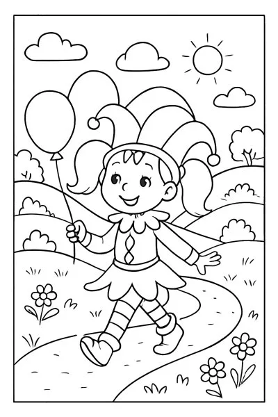 Arlequina para colorir 06