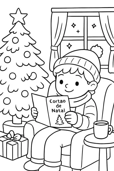 Cartão de Natal para colorir 15