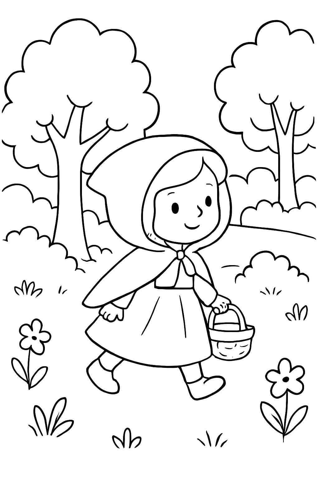 Chapeuzinho Vermelho para colorir 13