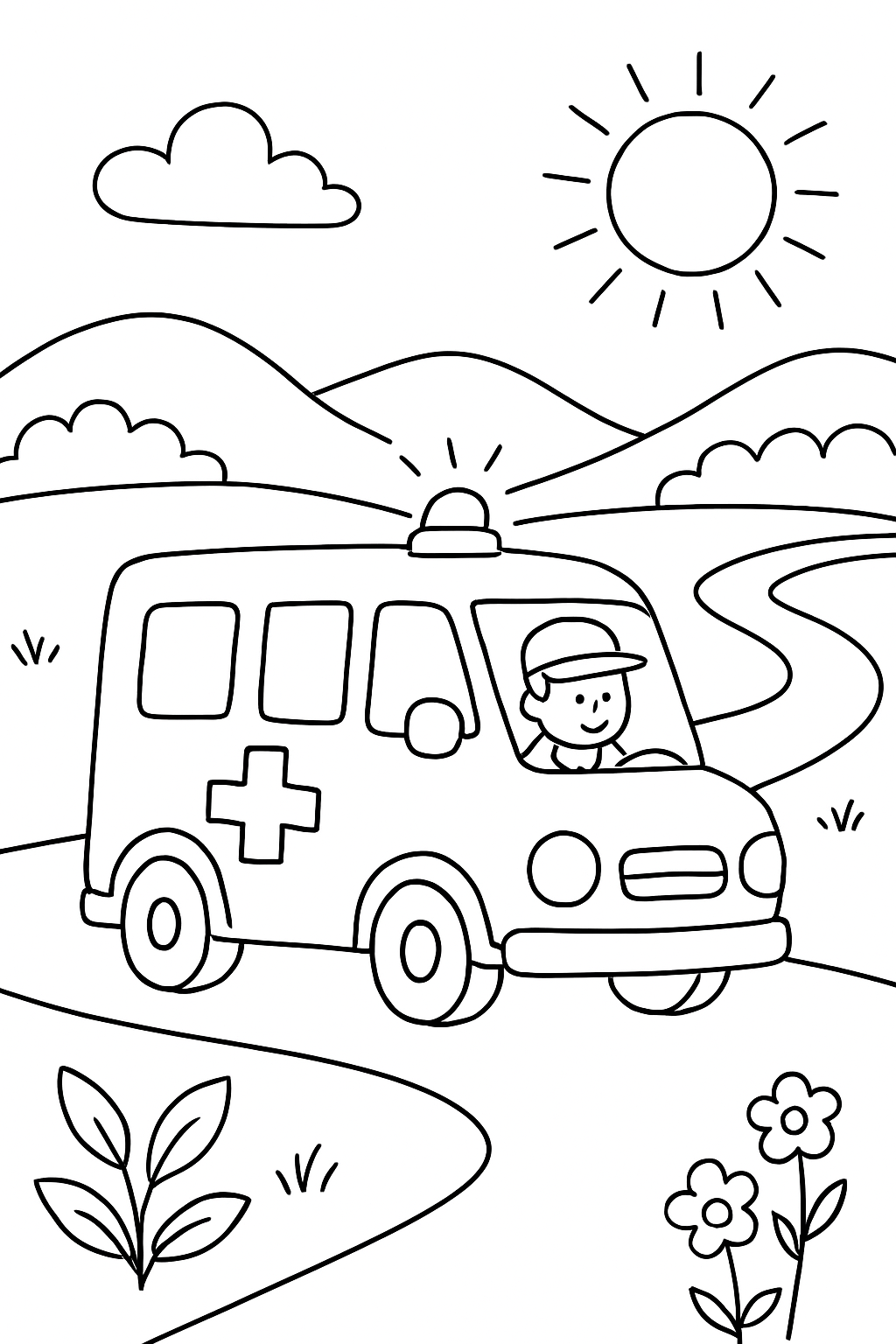 Ambulância para colorir 06