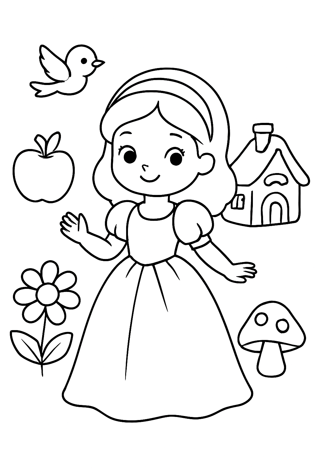 Branca de Neve para colorir 07