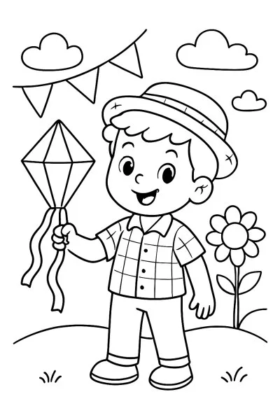 Balão Junino para colorir 04