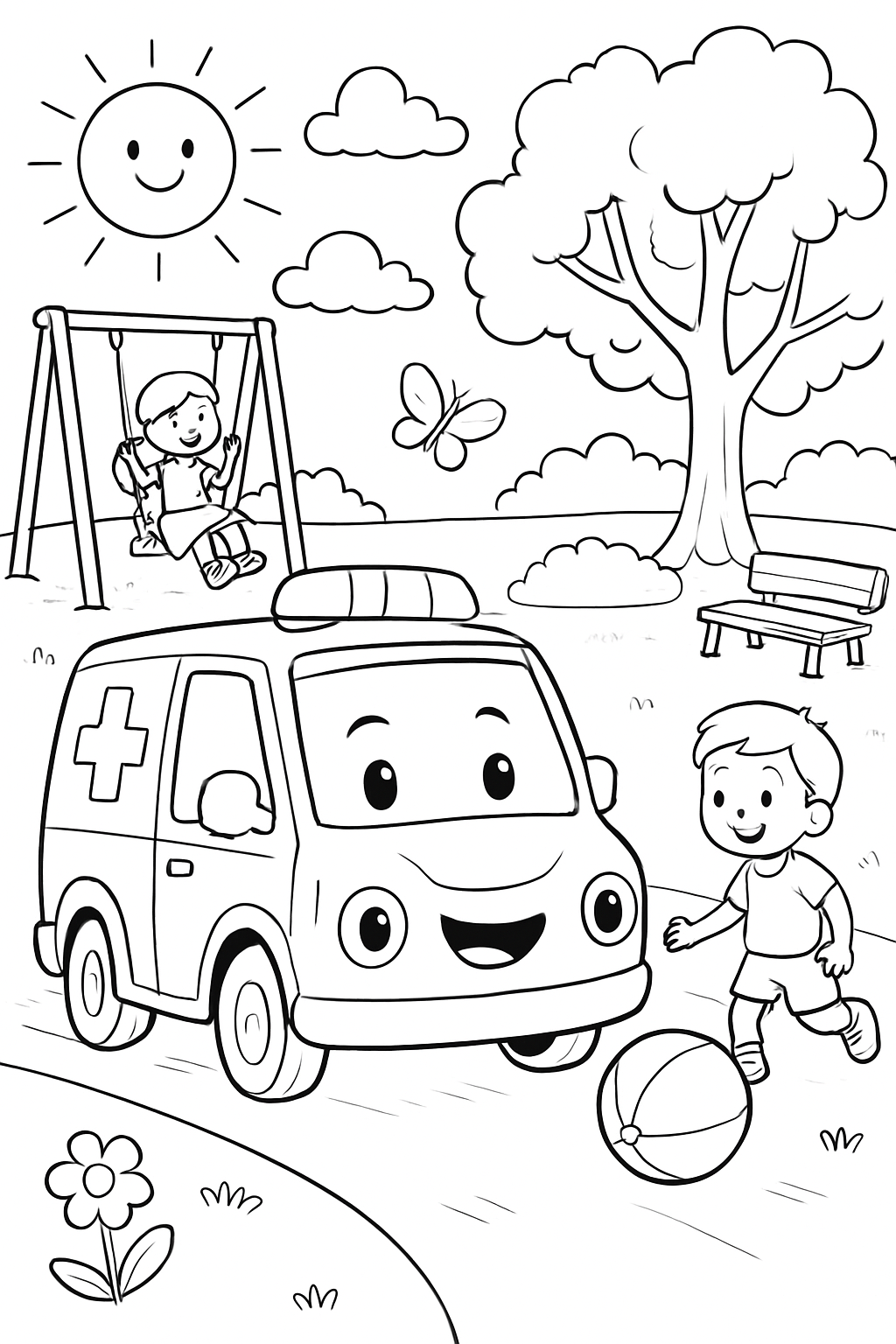 Ambulância para colorir 14
