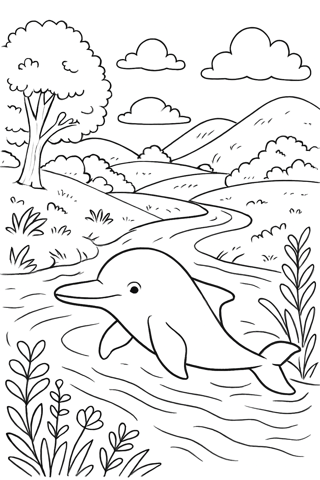 Boto-Cor-De-Rosa para colorir 06