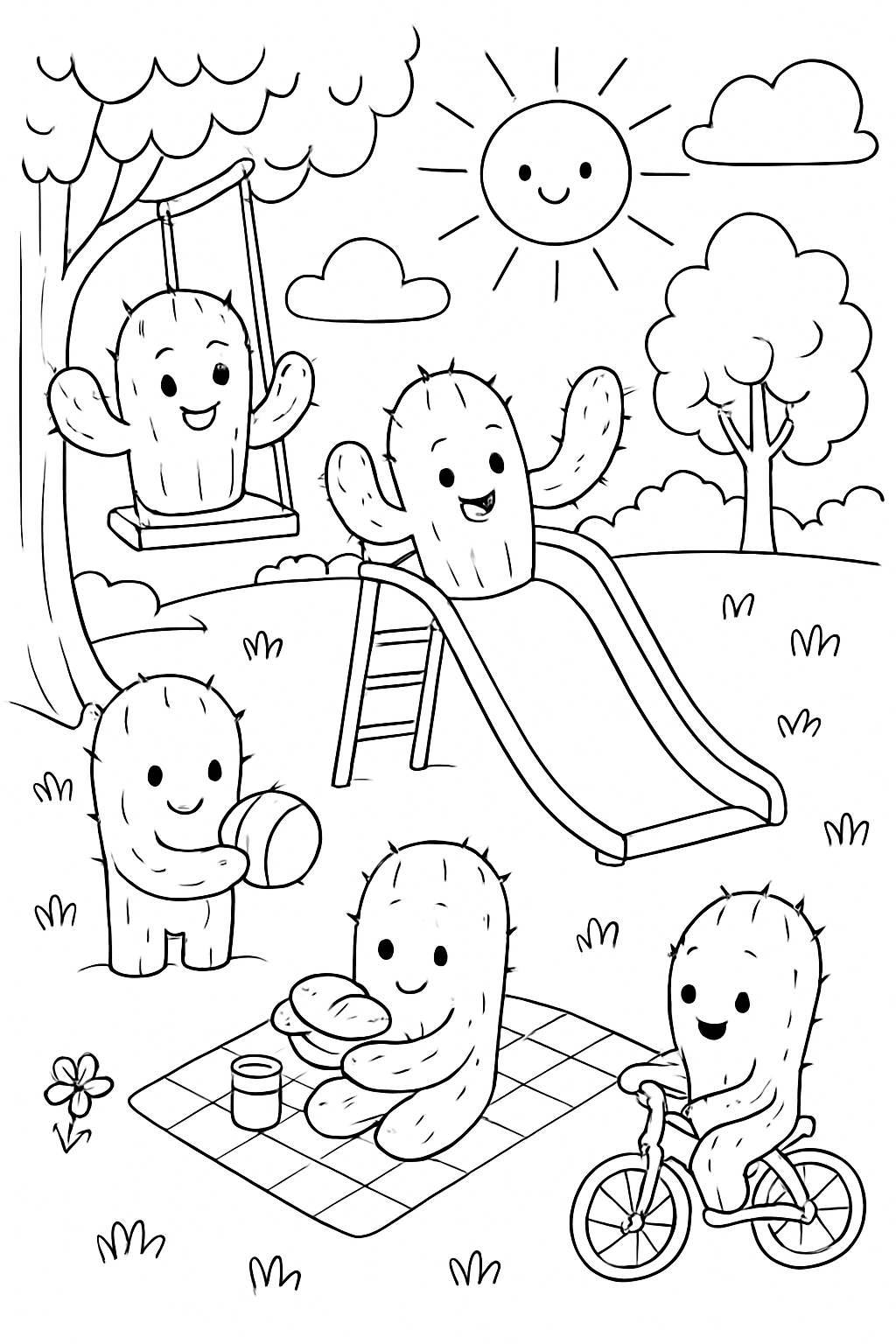 Cactos para colorir 03