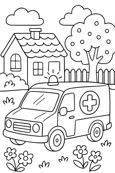 Ambulância para colorir 15