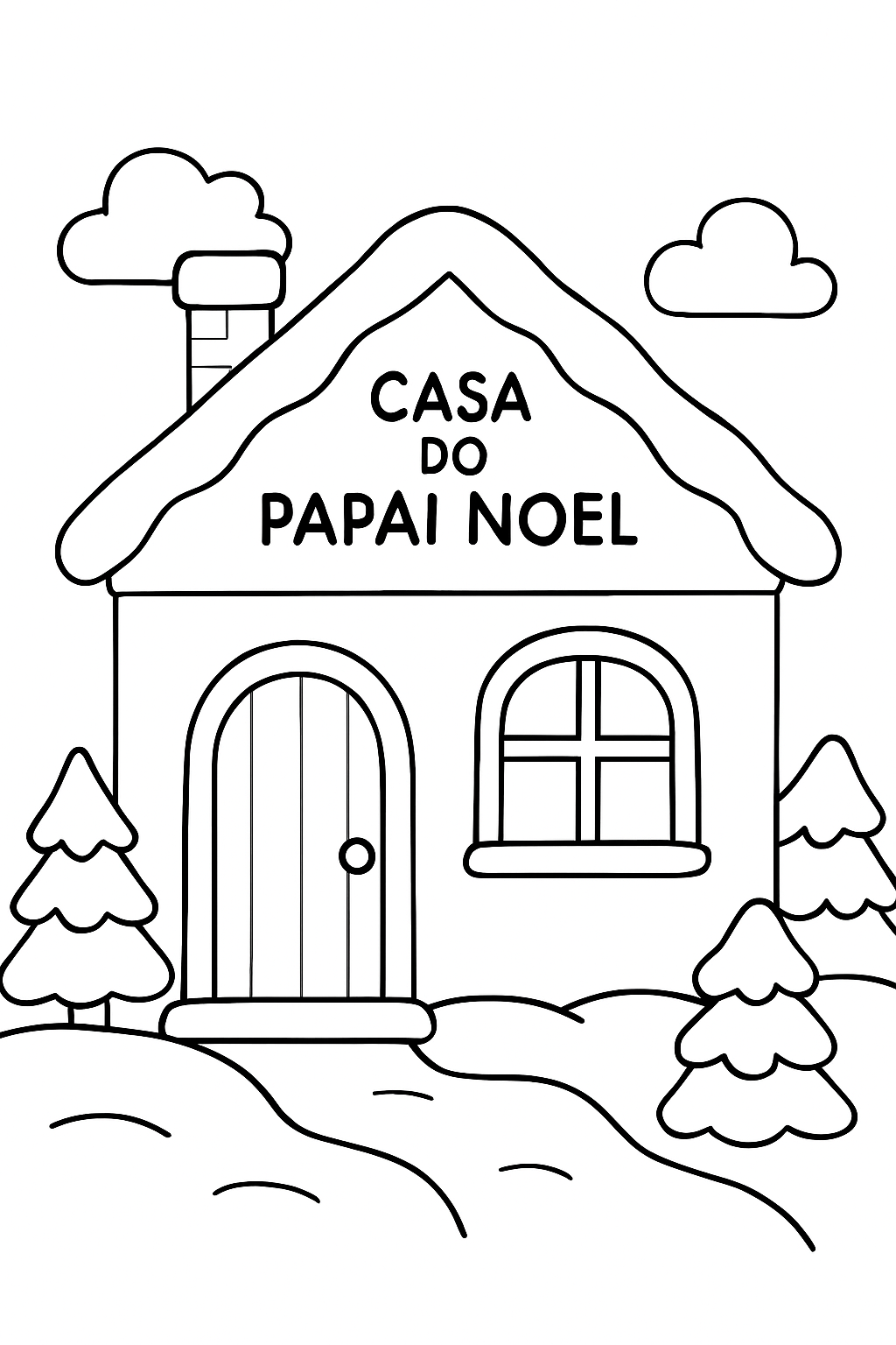 Casa do Papai Noel para colorir 04