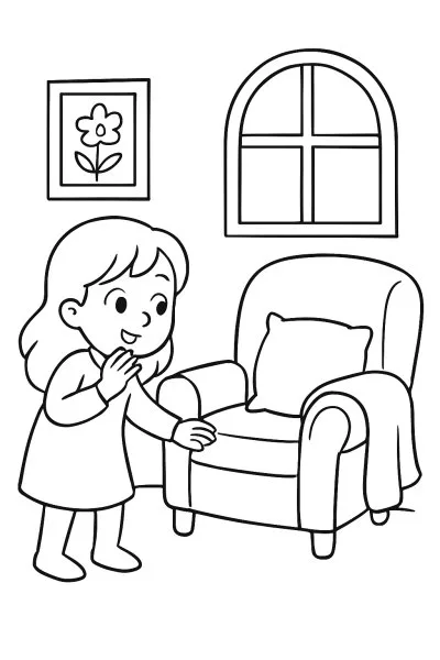 Cama para colorir 04