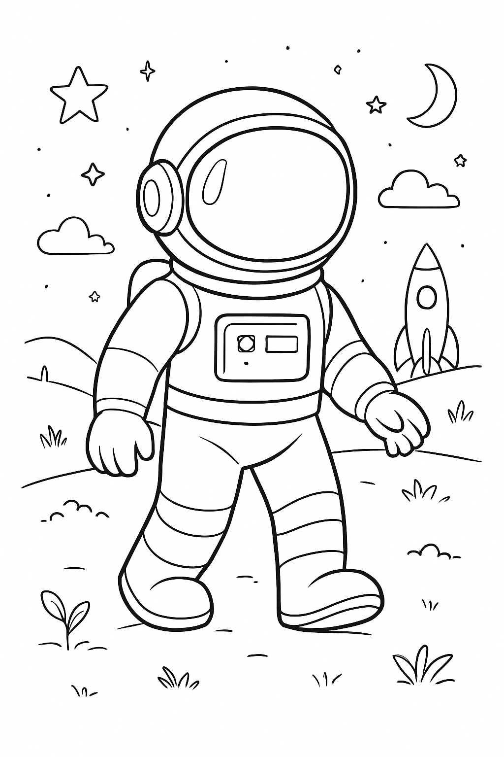 Astronautas para colorir 08