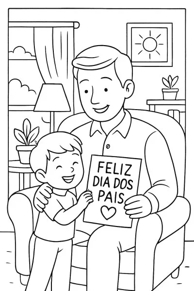 Cartão Dia dos Pais para colorir 15