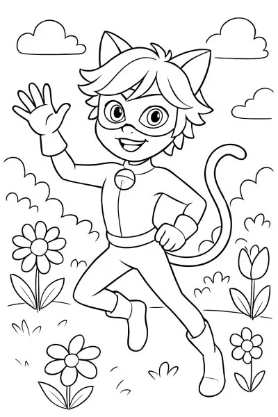 Cat Noir para colorir 12
