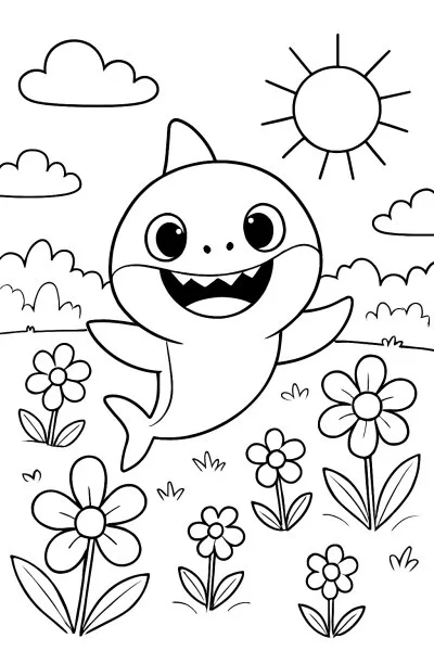 Baby Shark para colorir 12